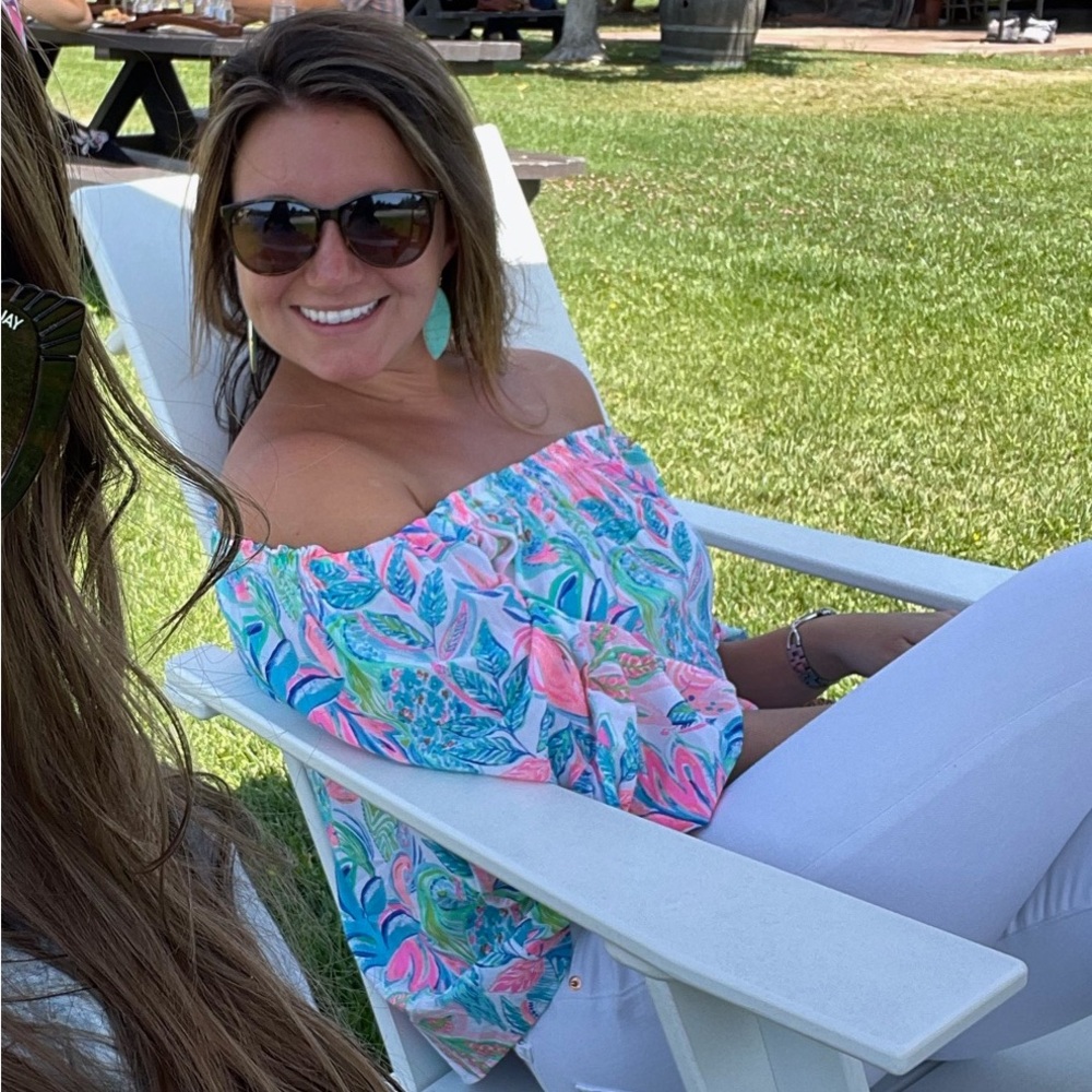 Lily Pulitzer XS Off-Shoulder Top with Floral Pattern
